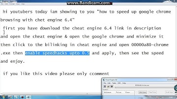 HOW TO SPEED UP GOOGLE CHROME WITH CHEAT ENGINE 6.4