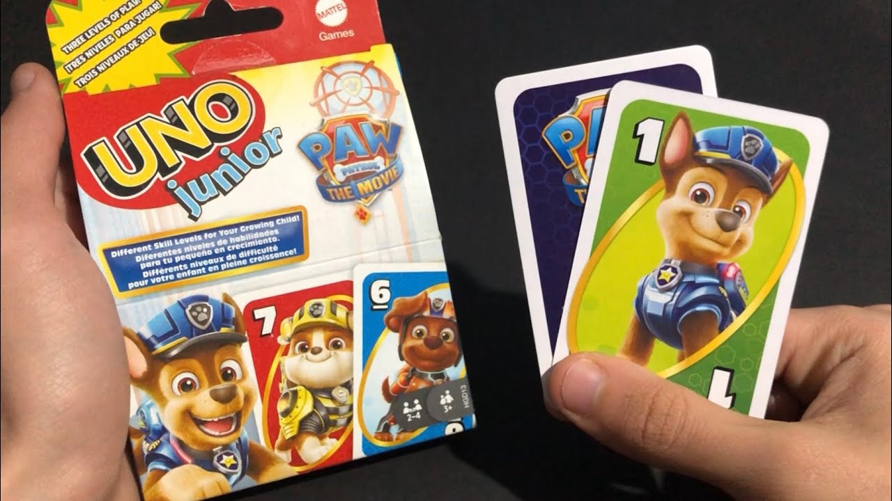 Jogo UNO Junior inspirado em Patrulha Pata: O Filme Poderoso