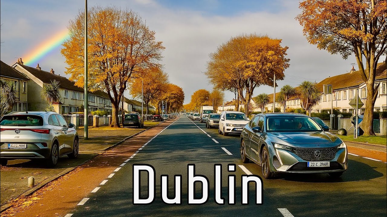 4K Dublin Ireland - Rainy Autumn Drive 2025 | Walkinstown to Phoenix park | Dash Cam Ireland| UHD