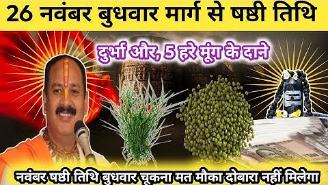 26 नवंबर मार्गशीर्ष बुधवार षष्ठी के दिन 5 हरे मूंग के दाने वाला उपाय जरुर करे | Pradeep Ji Mishra 🙏