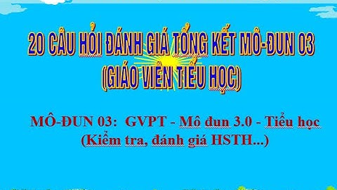 20 CÂU HỎI ĐÁNH GIÁ TỔNG KẾT Mô đun 03 - GVPT /Mô đun 3.0- Tiểu học (Kiểm tra, đánh giá HSTH)/NKD