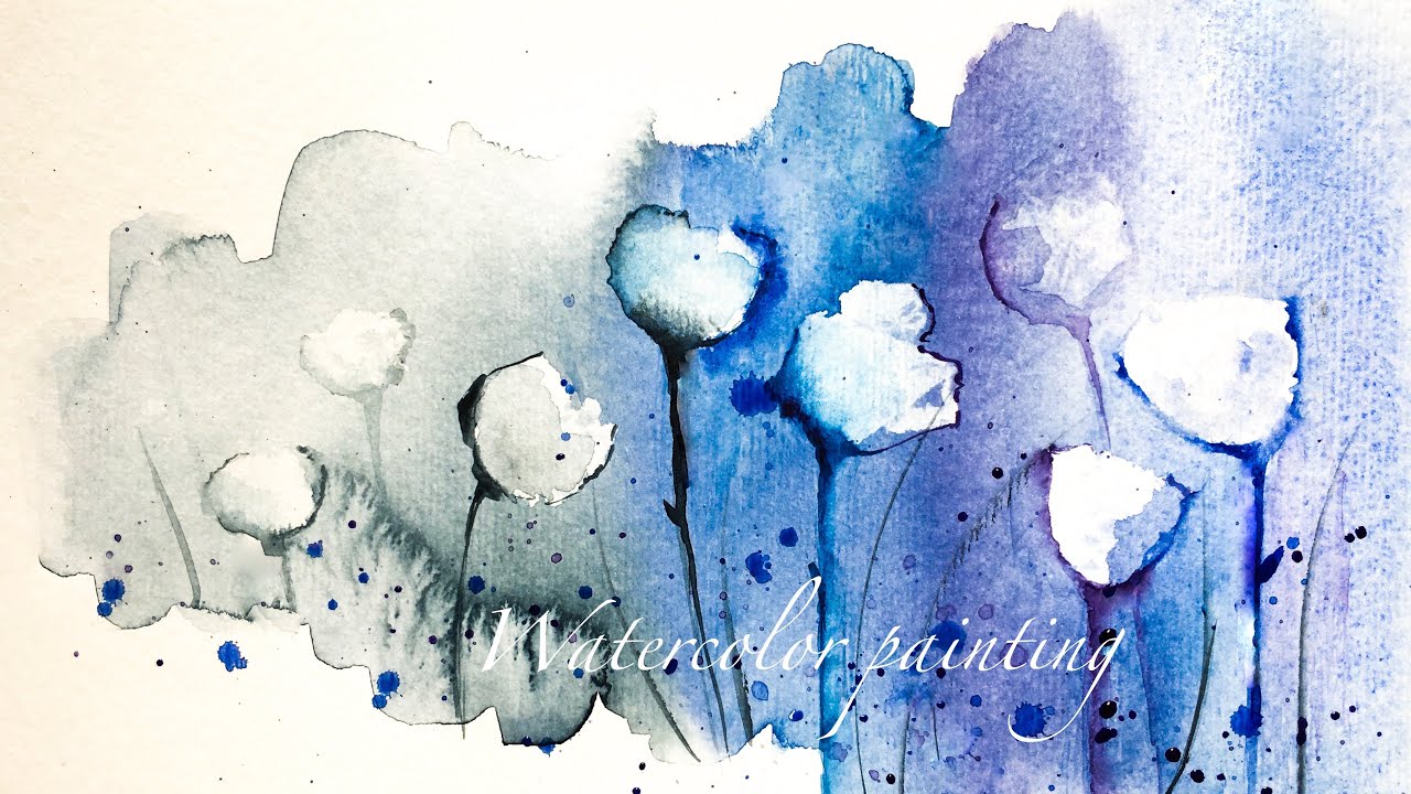 an easy way to paint flower with watercolor - YouTube