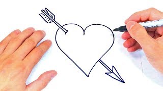 Como dibujar un Corazon y una Flecha | Dibujos de Corazones - YouTube
