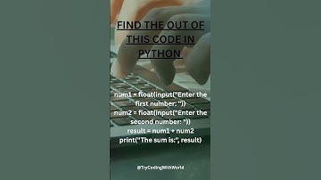 Python Program to Add Two Numbers#Python#Coding