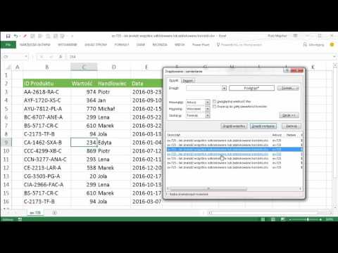 Wideo: Jak Znaleźć Dopasowania W Excelu