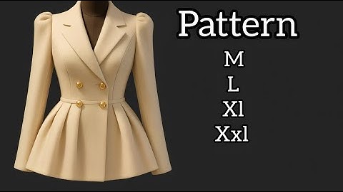 Luxury Coat Pattern Tutorial ✂️– English Collar, Draped Sleeves and Side✅️ Pleats