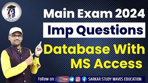 PGDCA and DCA Database Using MS Access Important Questions | Main Exam 2024 By Arvind