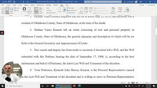 Oklahoma Probate Petition elements