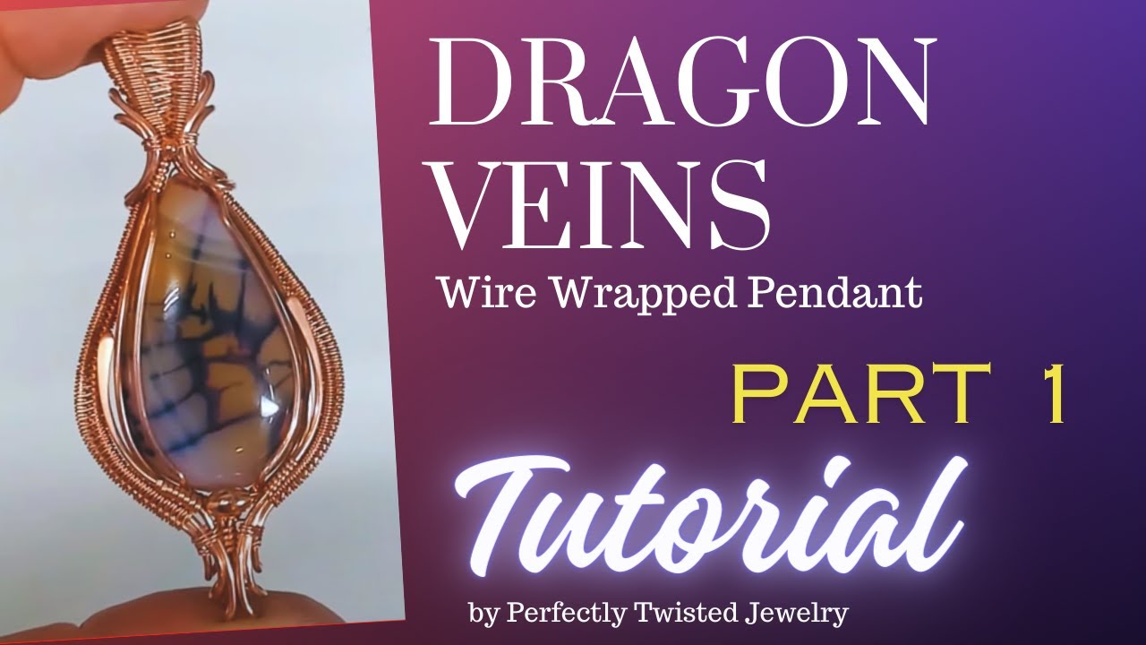Dragon Veins Pendant TUTORIAL Part 1 - Bale Weave and Stone Capture - Wire Weaving, Pendant Tutorial