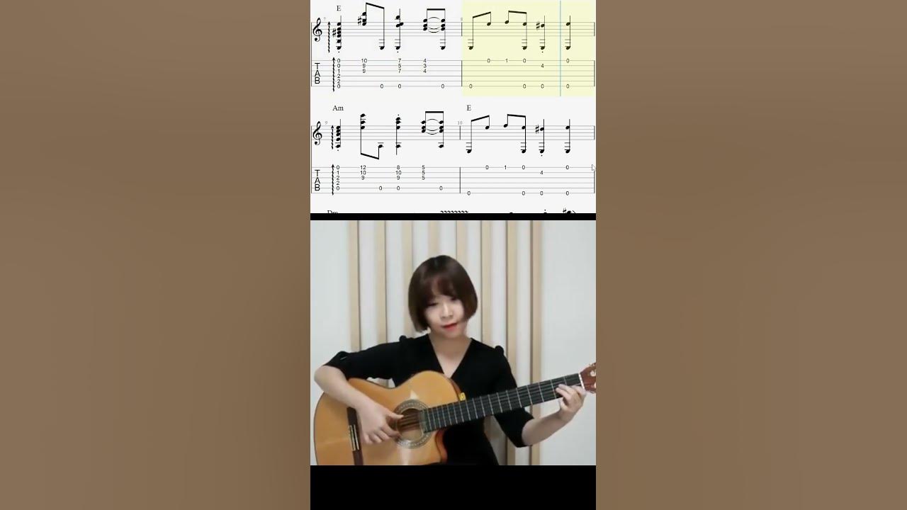 🎸 La Cumparsita guitar TAB 🎼 on screen #fingerstyle #classicalguitar