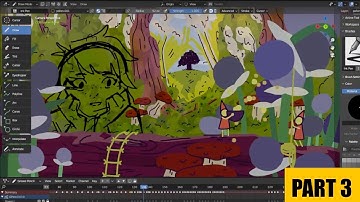 2D Animation in Blender Grease Pencil // Forest Sprite Loop Part 3