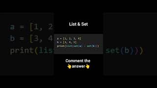 Python Quiz🧠 list and set. #pythonforbeginners #quizchallenge