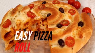 how to make easy pizza (roll) ||  بيتزا بطريقة جديدة فكرة رهييييبة