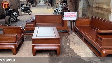 SOFA GỖ HƯƠNG ĐÁ HIỆN ĐẠI GÓC L bán về Hoà Bình | Đồ Gỗ Bảo Lộc