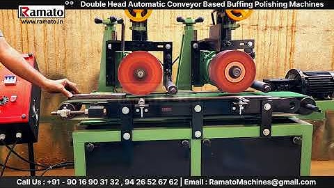 Two Head Automatic Buffing Polishing Machine Manufacturer Rajkot Gujarat India | Ramato machines