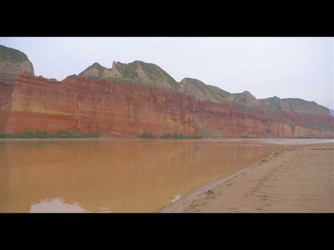 中國甘肅 太極島 赤壁碼頭 紅崖赤壁 | Red Cliffs by the Yellow River , Gansu China