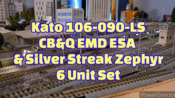 Kato 106-090-LS, CB&Q EMD E5A & Silver Streak Zephyr 6 Unit set!