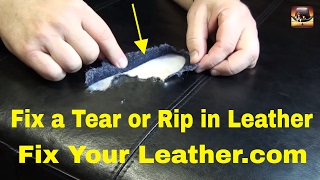 LEATHER TEAR REPAIR  LARGE TEAR in BYCAST LEATHER