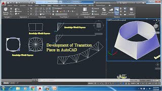 Development of transition piece : circle with dia4980, rectangle 4567x4328& height 2500mm in AutoCAD