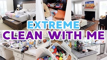 EXTREME CLEAN WITH ME, DECLUTTER & ORGANIZE! COMPLETE DISASTER HOURS OF SPEED CLEANING MOTIVATION
