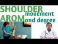 What is SHOULDER AROM, what is degree and movement shoulder