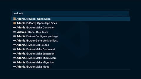 Exploring the official AdonisJS VS Code extension