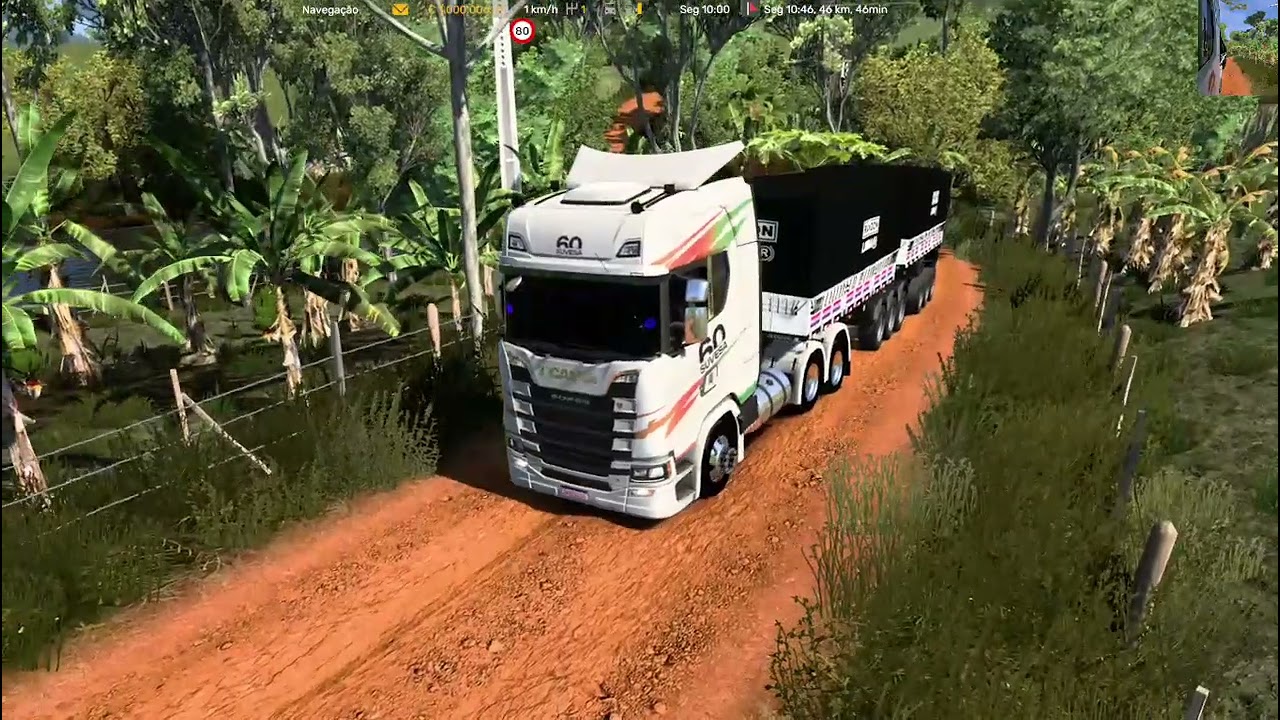 Ets2 forçando a scania S na lama carga pesada