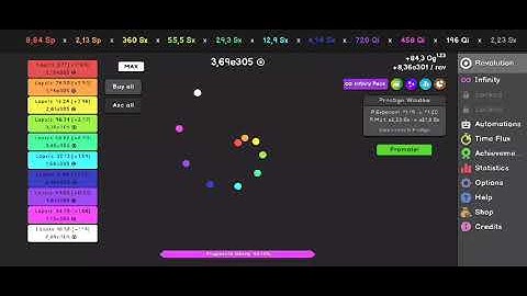 Completing the Fourth Infinity Challenge inside Revolution Idle