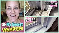 HOW TO CLEAN WINDOW TRACKS! // Super Satisfying Really Dirty Spring Cleaning - Mommy Etc
