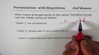 Permutation with Repetitions or Identical Elements Letter or Numbers in Details