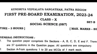 Class 10 🔥Social Science Pre-Board Exam🔥 Question Paper 2023-24🤩 | #class10 #preboard2023 #sst