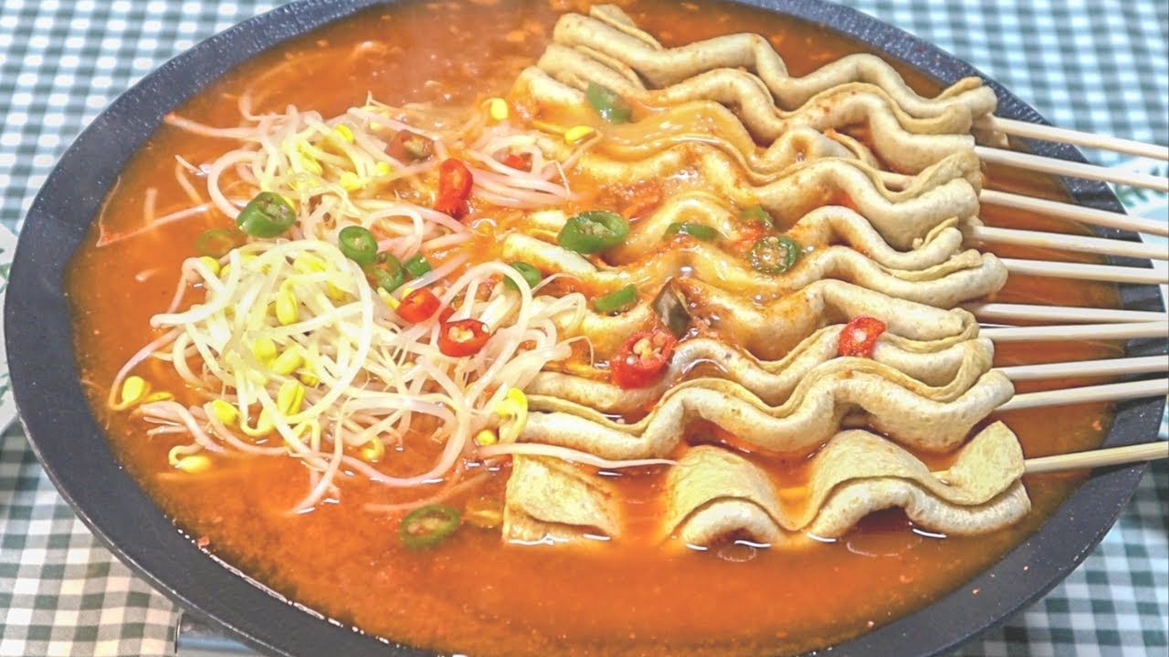 【매운콩나물꼬치어묵】 【spicy bean sprouts Fish Cake Skewers】 YouTube