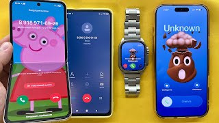 Incoming Call Apple Watch vs iPhone 17 vs Xiaomi mi9 vs Samsung Z Flip