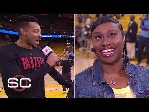 'i'm-trying-jennifer!':-cj-mccollum-surprises-the-woman-behind-the-meme-on-live-tv-|-sportscenter