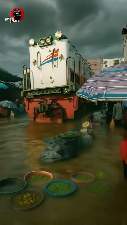 Banjir Parah!! Kereta api melewati banjir #keretaapi #short