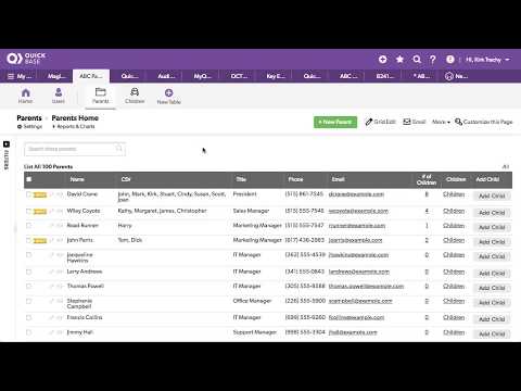 QuickBase - How to display child records on your parent record