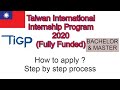 Taiwan International Internship Program 2020 Fully Funded