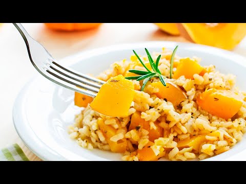 Видео рецепт Тушеный рис с тыквой