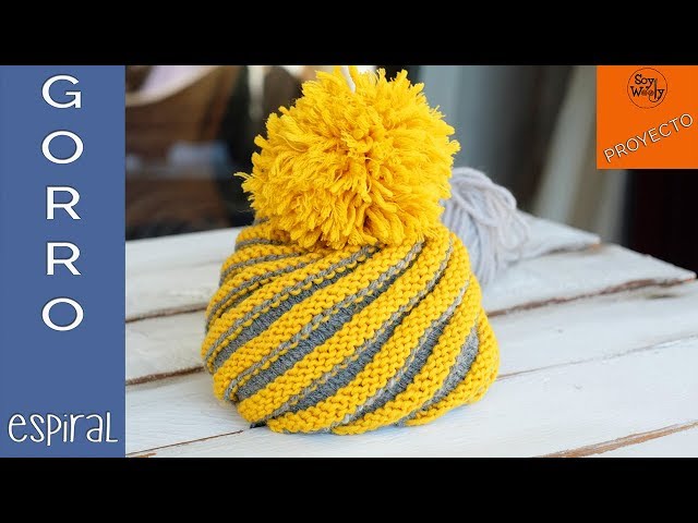 Gorro Espiral tejido en dos agujas (Todas las tallas) - Soy Woolly 