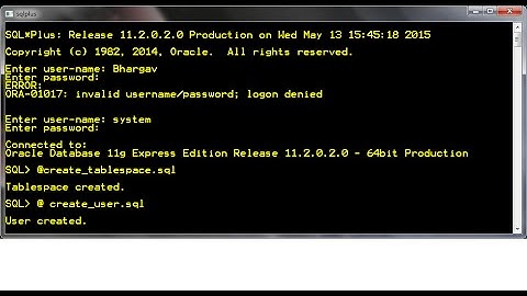 Creating a oracle database using command line (Part 2)