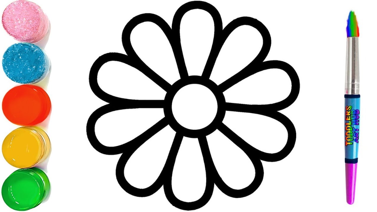 Easy Colourful Flower Drawing | How to Draw a Rainbow Flower Drawing ...