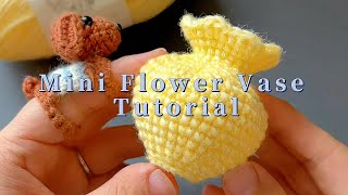How to crochet Mini Flower Vase #crochet #crochettutorial #beginnerfriendly