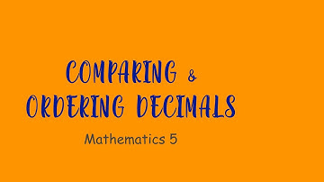 Comparing and Ordering Decimals