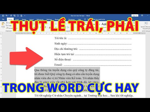 Cách thụt lề trái và phải trong word | cách thụt lề trong word