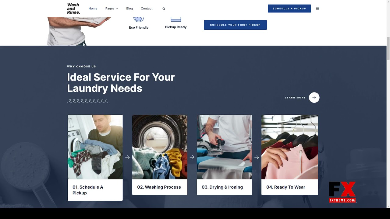 Wash and Rinse  Laundry and Dry Cleaning Service Elementor Template Kit laundry 14