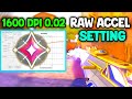 1600 DPI AIMBOT RAW ACCEL SETTING FOR VALORANT 2024