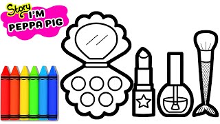 How to draw Makeup tools for children - Story: I'M PEPPA PIG - Bee Art TV