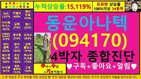 동운아나텍(094170)4차원종목진단및향후주가전망 추수기(추수)전문가