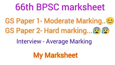 66th BPSC Marksheet... Optinal (History, geography, Hindi literature)...