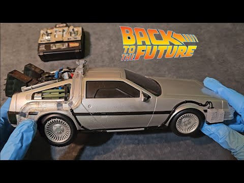 ASMR Inspecting The Back To The Future Car (DeLorean) Latex Glove Sounds & Whispers 